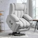image 2 of HOMCOM Power Lift Recliner Chair with Vibration Massage and Heat, Electric Lift Chair for Elderly, Overstuffed Fabric Riser and Reclining Armchair with USB Ports, Cup Holders, Light Grey