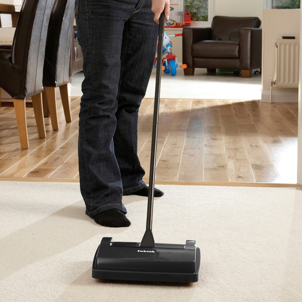 image 1 of Ewbank 525 Manual Floor and Carpet Sweeper, Black