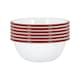 image 1 of Argon Tableware White Enamel Bowls - 16cm - Red - Pack of 6 Red