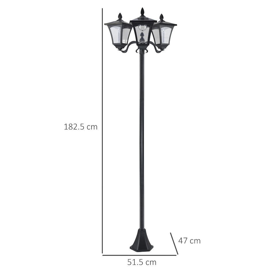 image 1 of Outsunny Outdoor Garden Solar Light with Base Energy-efficient IP44 Dimmable
