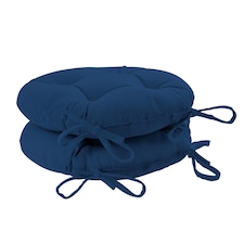 Harbour Housewares Round Garden Chair Seat Cushions - Navy - Pack of 2 | Blue | Navy