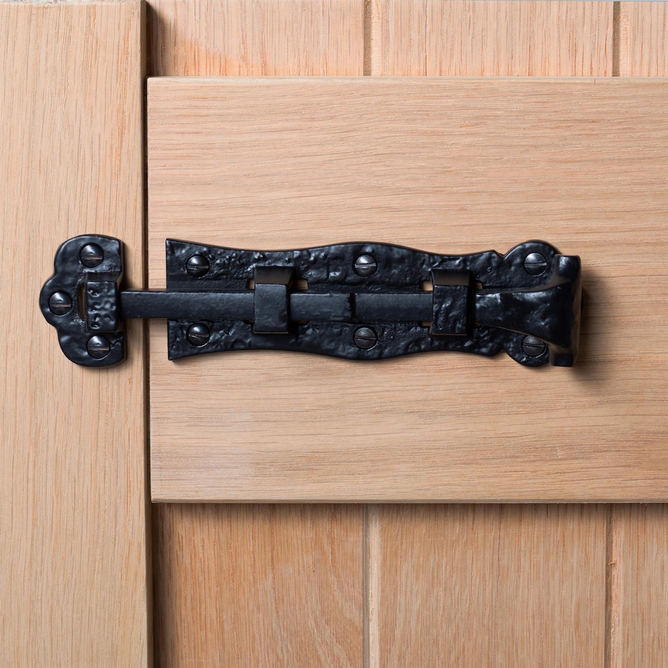 image 1 of Hammer & Tongs Straight Antique Fish Tail Surface Bolt - W140mm - Black | Black | Black