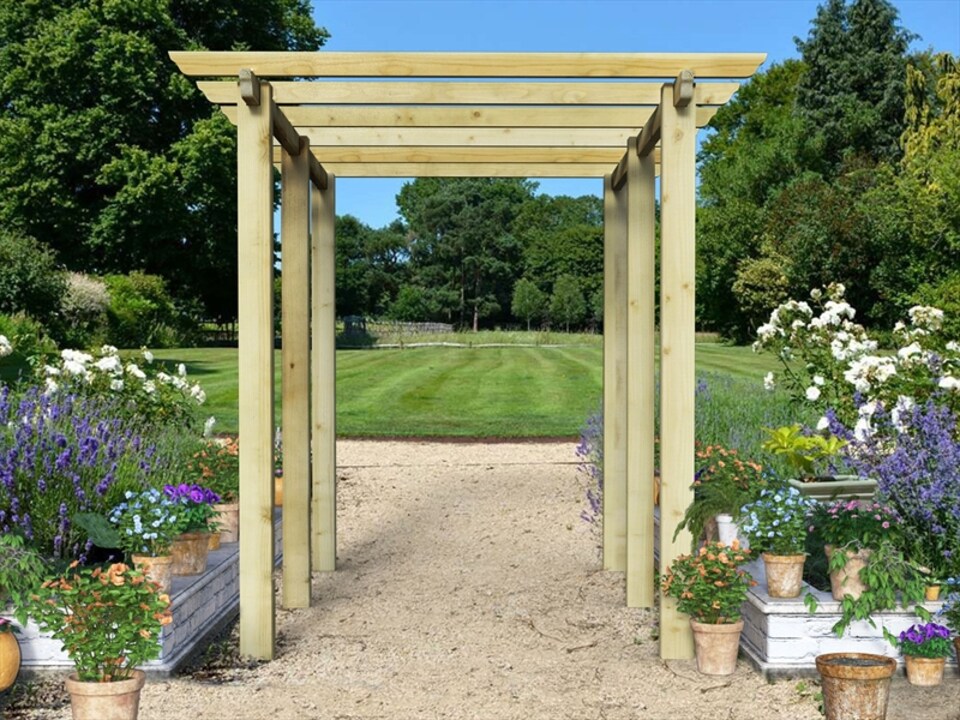 image 1 of eDecks HD Royal Walkway Pergola Extra Wide, Bolt Down Anchors 2.1m - 3.6 x 2.4m