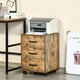 image 2 of HOMCOM File Cabinet with 3 Drawers, Under Desk Mobile Filing Cabinet Brown