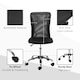 image 4 of Vinsetto Office Chair, Armless Desk Chair, Adjustable Computer Swivel Chair with Rolling Wheels and Mesh Back for Home Work Study, Black