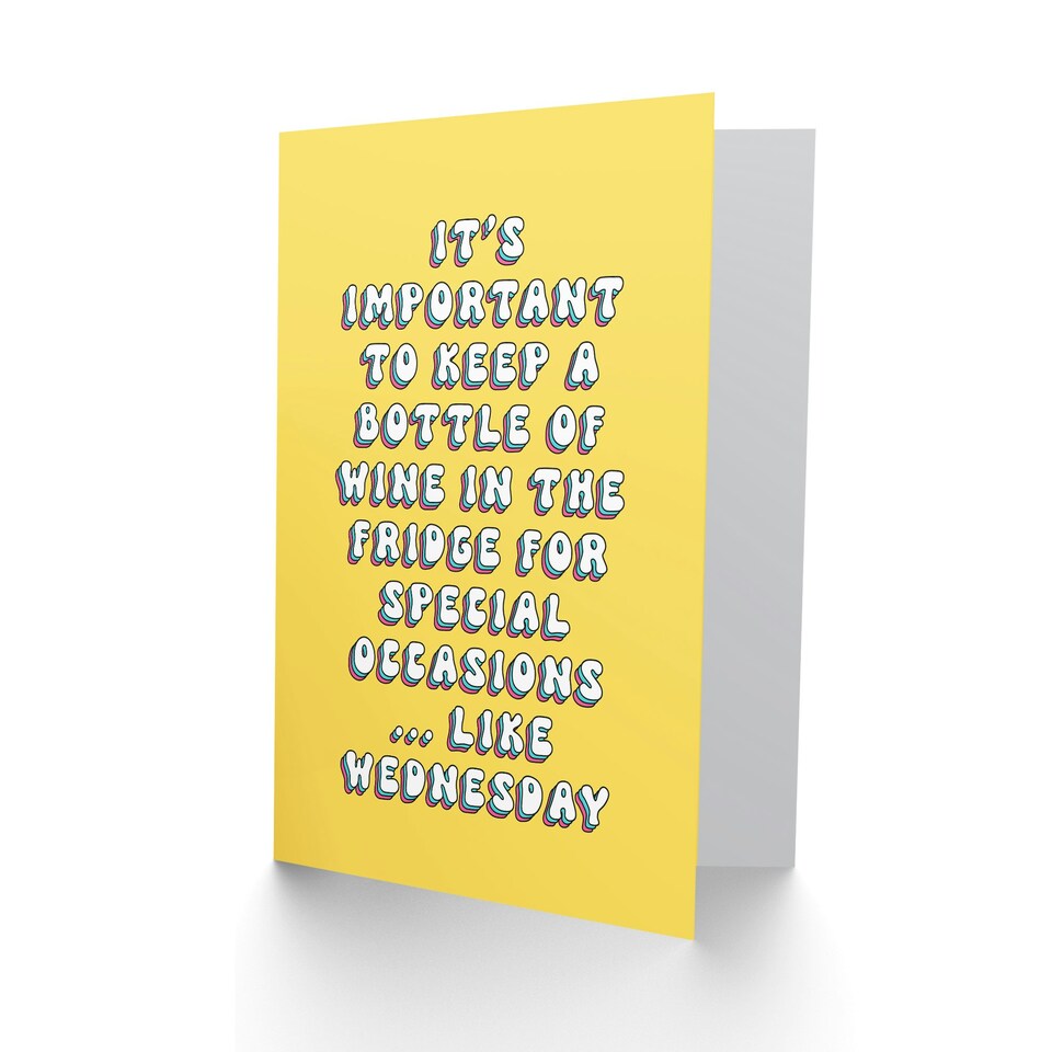 image 1 of Wine Bottle Fridge Special Occasions Funny Birthday Card