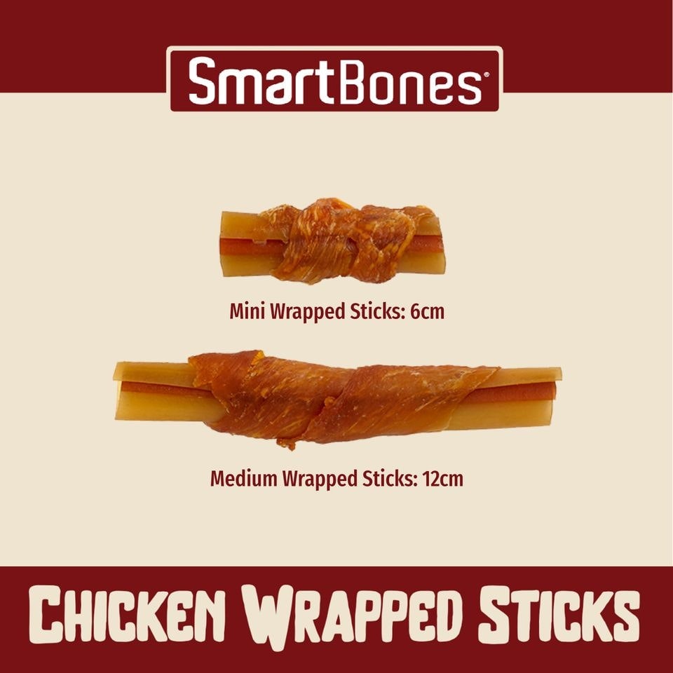 image 1 of Smartbones Chicken Wrapped Mini Sticks x 9 (Pack of 8)