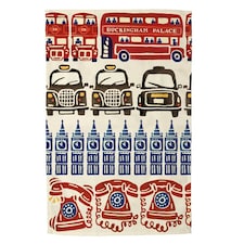 Tea Towel: 1 x Emma Bridgewater London Icons Tea Towel, 100% Cotton White