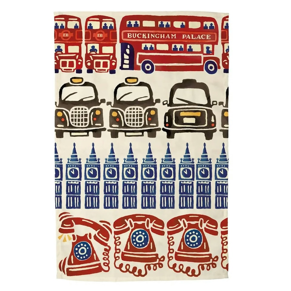 Tea Towel: 1 x Emma Bridgewater London Icons Tea Towel, 100% Cotton White