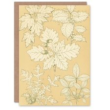 Owen Jones Art Card Oak Leaves and Acorns Vintage Botanical