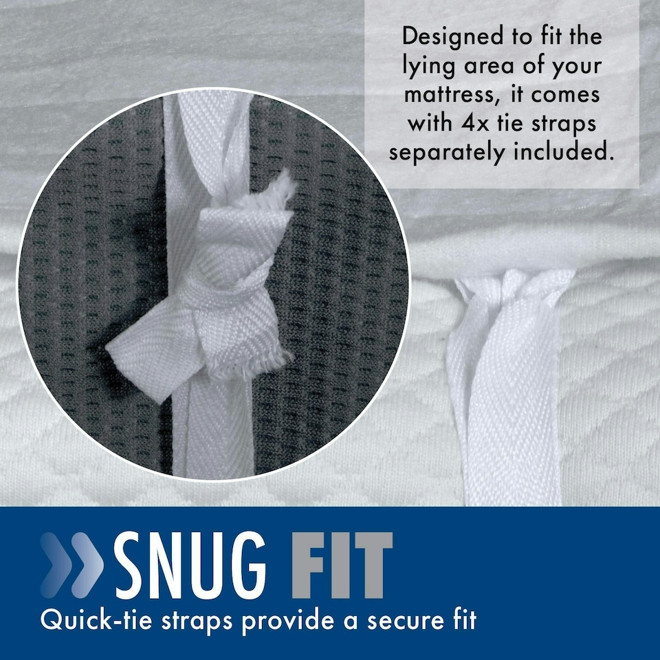 image 1 of Purus King Size Electric Under Bed Blanket Fitted Ties | White | White | 1