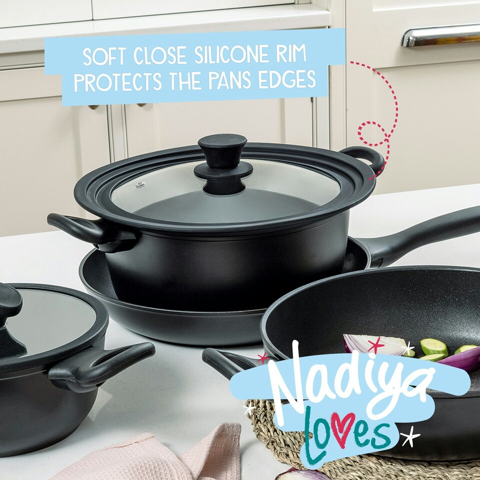 image 1 of Prestige Stackable Pots and Pans Set, Non Stick Induction Dishwasher Safe, 4 Pce
