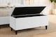 image 2 of 120cm Lined Upholstered Ottoman Storage box - White Plush Velvet Blanket Storage Box with Wooden Legs