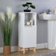 image 1 of Bathroom Floor Cabinet White 3 Storage Shelves Vanity Organiser Furniture