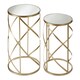 image 1 of Set Of 2 Avantis Swirl Frame Tables Gold
