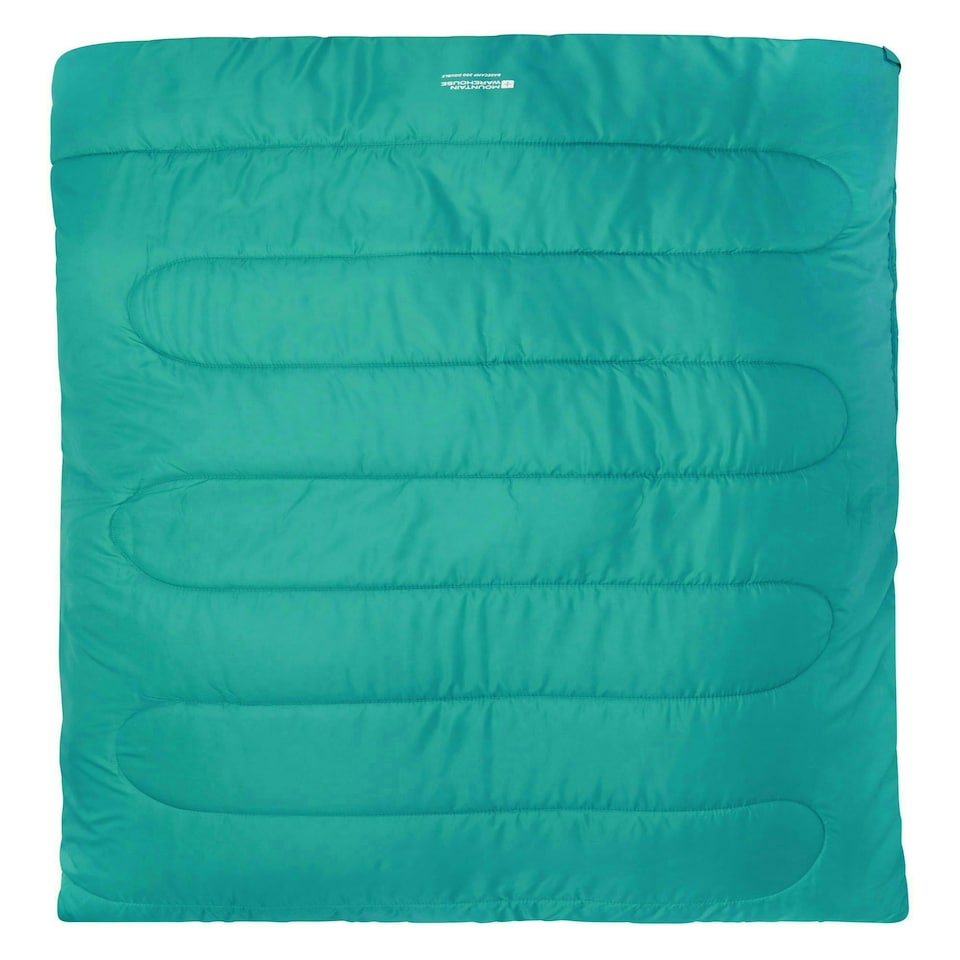 image 1 of Mountain Warehouse Basecamp 200 Double Sleeping Bag Insulated Camping Outdoor Blue | Teal