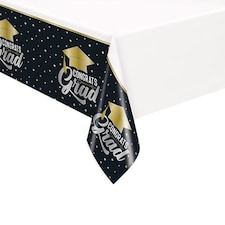 Stars & Caps Graduation Plastic Tablecover 213cm x 137cm