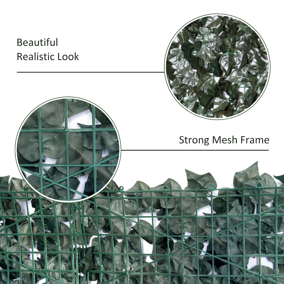 image 1 of Outsunny Artificial Leaf Hedge Privacy Screen Roll Garden Fence Panel 1m x 2.4m