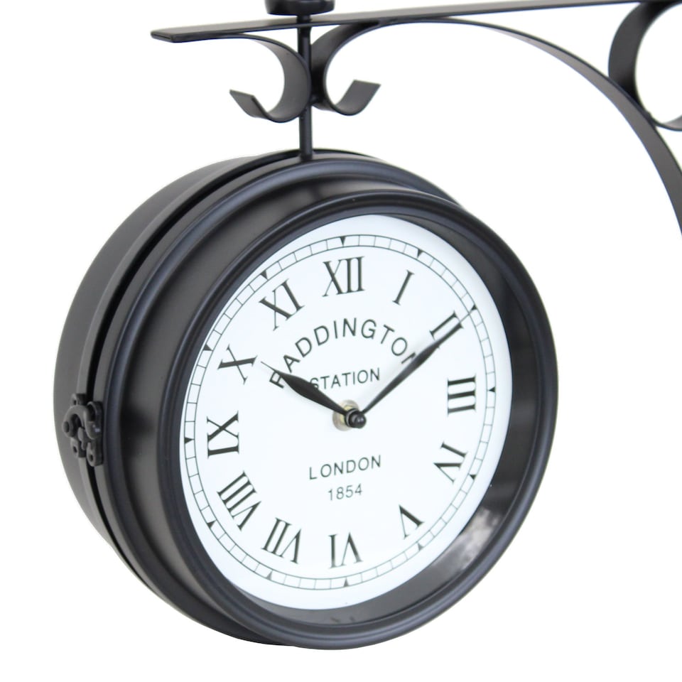 image 1 of Double Sided Paddington Station Outdoor Garden Wall Clock
