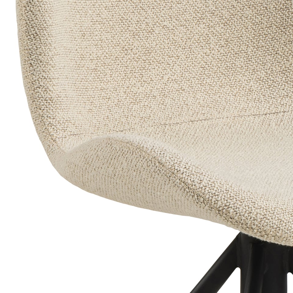 image 1 of Batilda Swivel Dining Chairs in Cream Fabic Set of 2