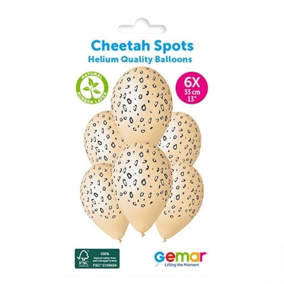 image 1 of Cheetah Spots Nude Latex Balloons 33cm / 13 in - Pack of 6