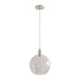 image 4 of ValueLights Bellamy Smoked Glass Globe Brushed Chrome Single Ceiling Pendant Light with Bulb Silver