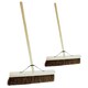 image 2 of 1 x 18" Indoor Outdoor Hard Bristle Bassine Sweeping Broom With Handle Perfect For Home & Garden