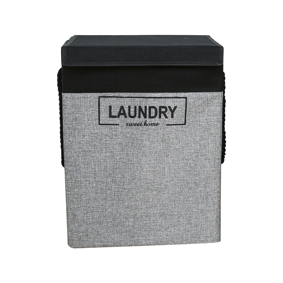 image 1 of 70L Collapsible Laundry Basket with Lid Portable Clothes Hamper