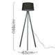 image 3 of ValueLights Modern Grey Wood Tripod Floor Lamp With Black Faux Linen Shade