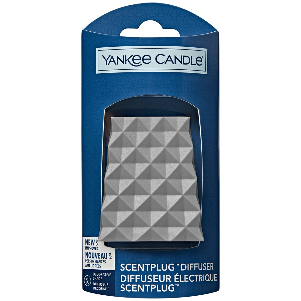 image 1 of Yankee Candle ScentPlug Diffuser | Plug In Air Freshener Base | Silver Faceted Decorative Shade | UK 3 Pin Plug