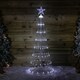image 1 of 1.35m Light up Christmas Cone Tree with 160 White LEDs and Timer Function