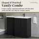 image 4 of Balterley Right-Hand Bathroom Vanity and WC Unit Combination with Basin, with Handles | Grey | Satin Soft Black