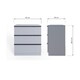 image 3 of FWStyle Lania Ripple Ridged 3 Drawer Chest Of Drawers Matt Grey