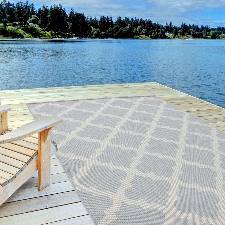 image 1 of The Rugs Outdoor Indoor Moroccan Garden Patio Rug Weatherproof Jet Washable | 400