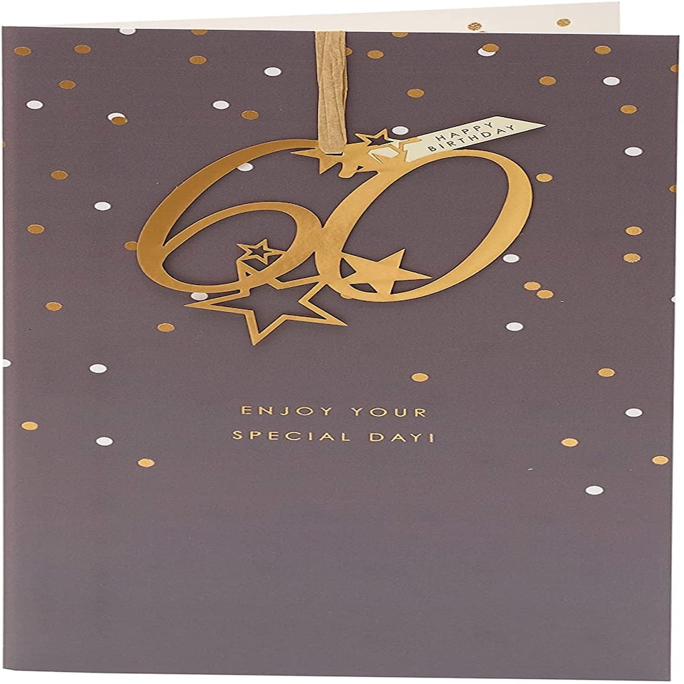 image 1 of Happy 60th Birthday Card with Hanging Keepsake Age 60