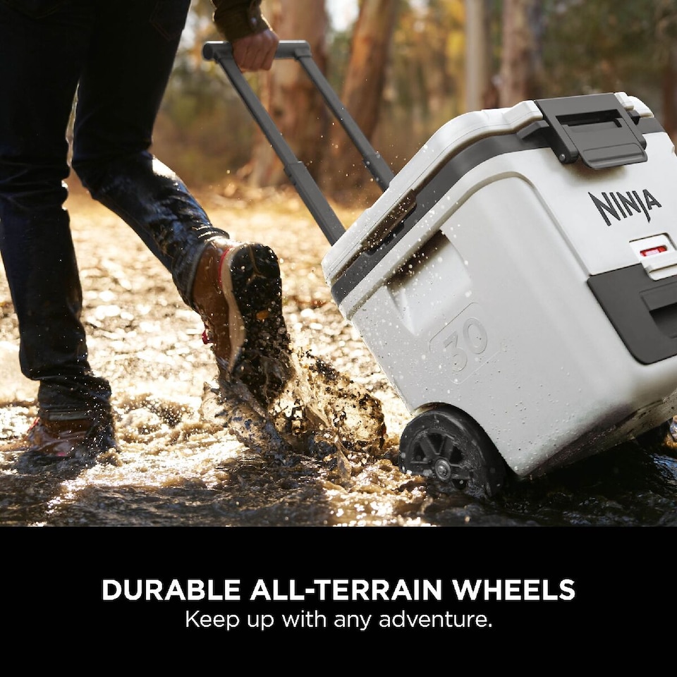 image 1 of Ninja FrostVault 30QT/28L Wheeled Cooler with Dry Zone, Cloud White FB230UKWH