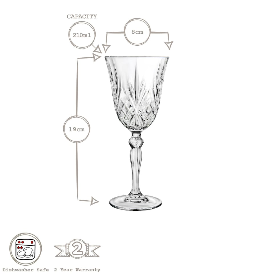 image 1 of RCR Crystal Melodia White Wine Glasses - 210ml - Pack of 6
