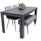 image 1 of Dark Grey Dining Table Set with 2 Velvet Chairs and Bench
