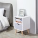 image 2 of HOMCOM Wooden Bedside Table End Nightstand With Drawer Wood Lamp Desk Storage Unit Bedroom Scandinavian Nordic Style