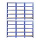 image 1 of Monster Racking T-Rax Heavy Duty Shelving Units, Blue, 75cm W, 30cm D, Set of 6 Blue