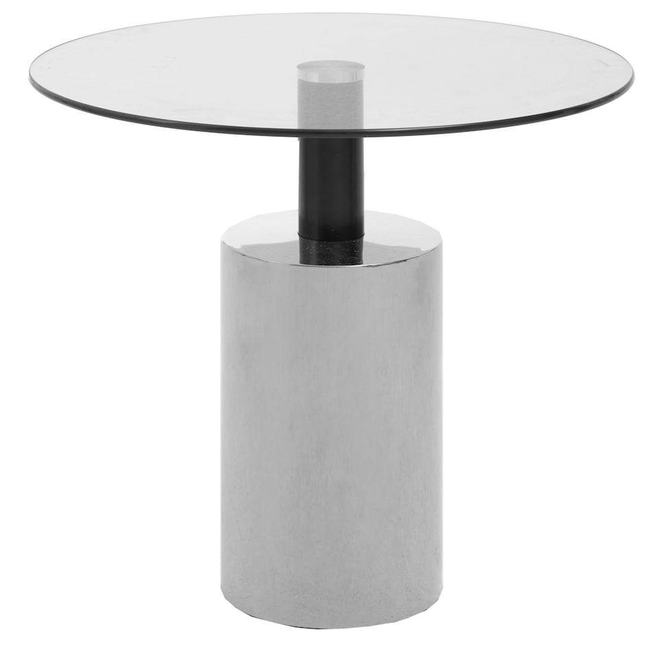 image 1 of Interiors by Premier Clear Glass Top and Silver Base Side Table Silver