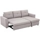 image 1 of HOMCOM 3 Seater Sofa Bed, L Shaped Pull Out Sofa Bed with Storage, Convertible Click Clack Settee Sectional Sleeper Futon for Living Room, Office, Grey