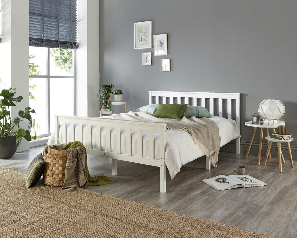 image 1 of Atlantic Bed Frame in White, size Small Double