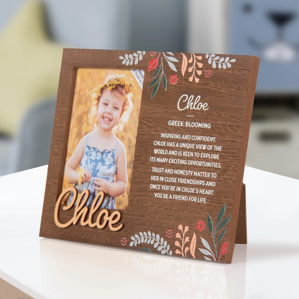 image 1 of History & Heraldry Pre-Personalised Kids Wooden Picture Frame - Chloe