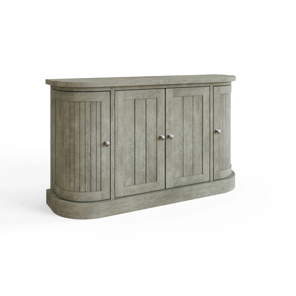 image 1 of Bowood 4 Door Large Sideboard Solid Reclaimed Limewashed Pine Green