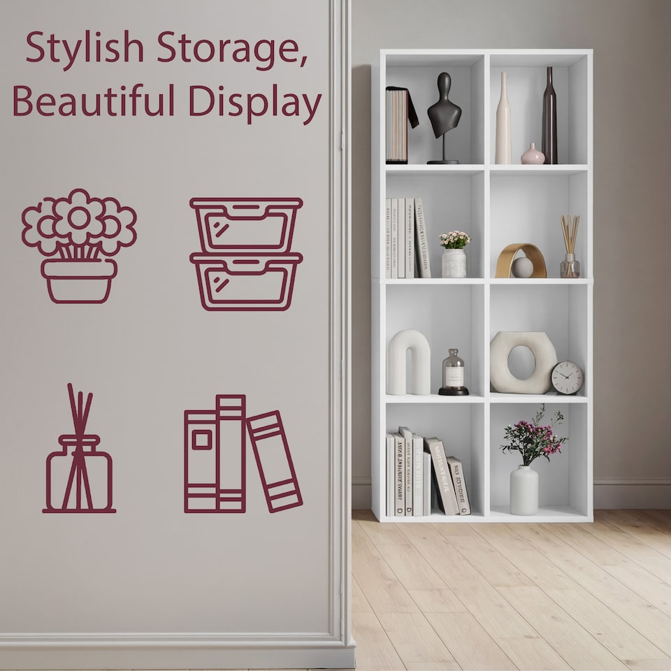 image 1 of Vida Designs 8 Cube Storage Unit, White