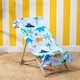 image 5 of Brentfords Kids Dino Beach Print Absorbent Holiday Travel Beach Bath Towel Blue | One size