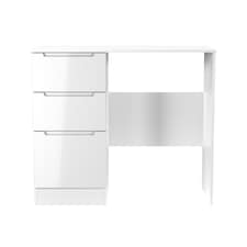 Lucca 3 Drawer Vanity in White Gloss & White (Ready Assembled) | White | White Gloss & White