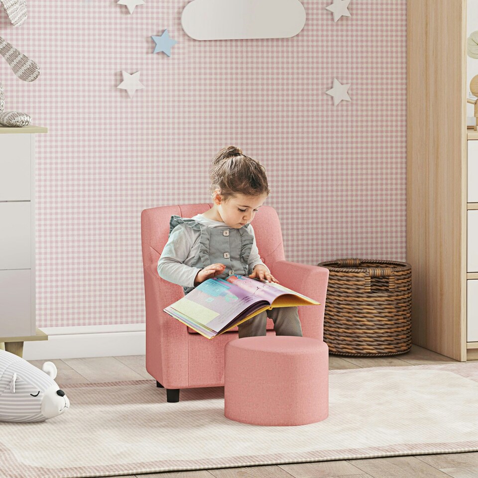 image 1 of AIYAPLAY Kids Sofa Set with Footrest for Playroom Bedroom 