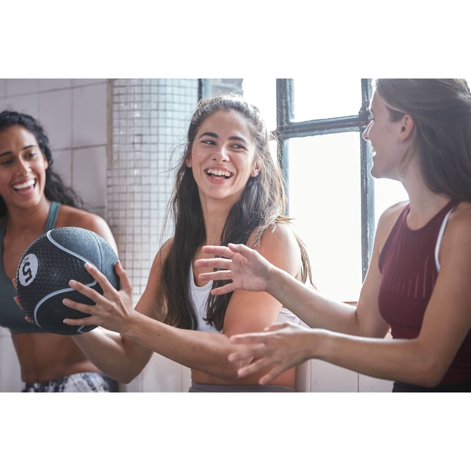 image 1 of Reebok 5kg Medicine Ball — 19 cm Dual-Textured Grip. | Multi | 19cm diameter